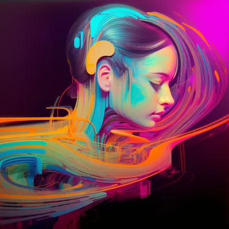 "Mystical Reverie in Abstract Symphony"