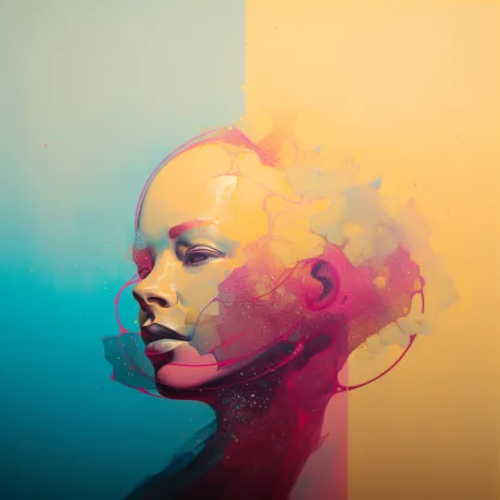 "Chromatic Mystery: Portrait of the Untold Gaze"