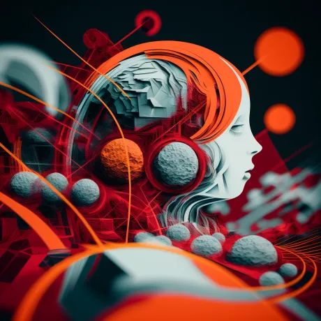 Cosmic Harmony: An Abstract Portrait in Vibrant Hues
