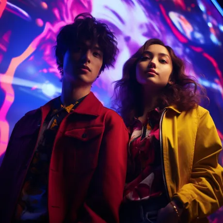 Neon Dreams: A Moment of Camaraderie