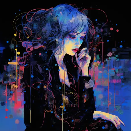 Whispers of Blue in the Vibrant Chaos