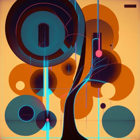Ethereal Symphony: Cyberpunk Dreamscape in Vibrant Circles