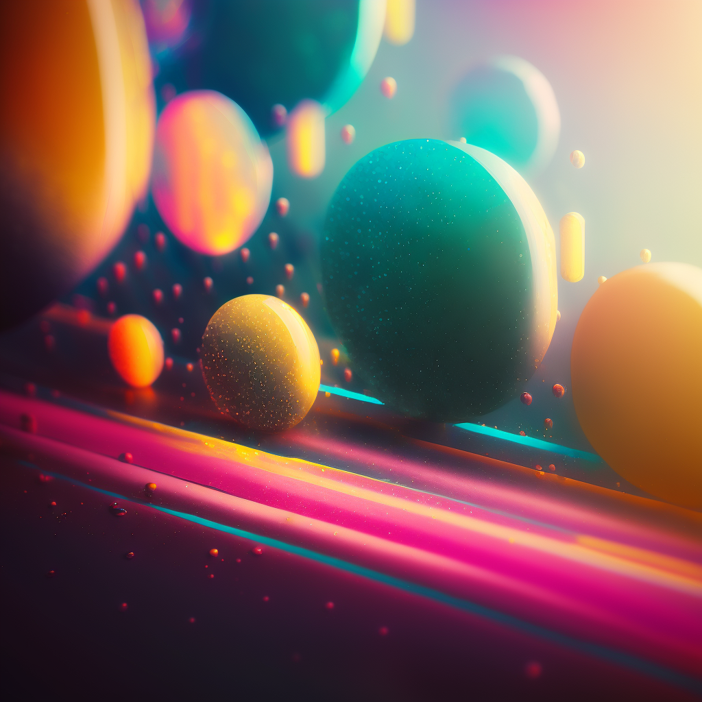 "Rainbow Spheres Dance in Celestial Harmony"