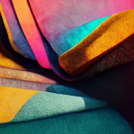 "Chromatic Symphony: Nine Felt Pieces Dancing"