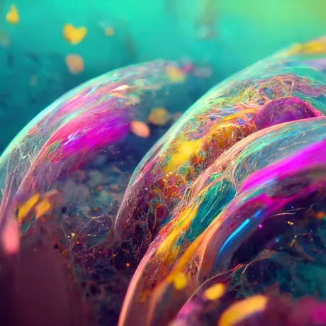 "Three Bubbling Visions: A Colorful Kaleidoscope"