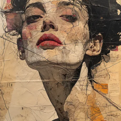 "Emotion's Palette: A Gaze of Mystery"