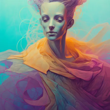 Ethereal Symphony: Tranquility in Vivid Whirlwinds