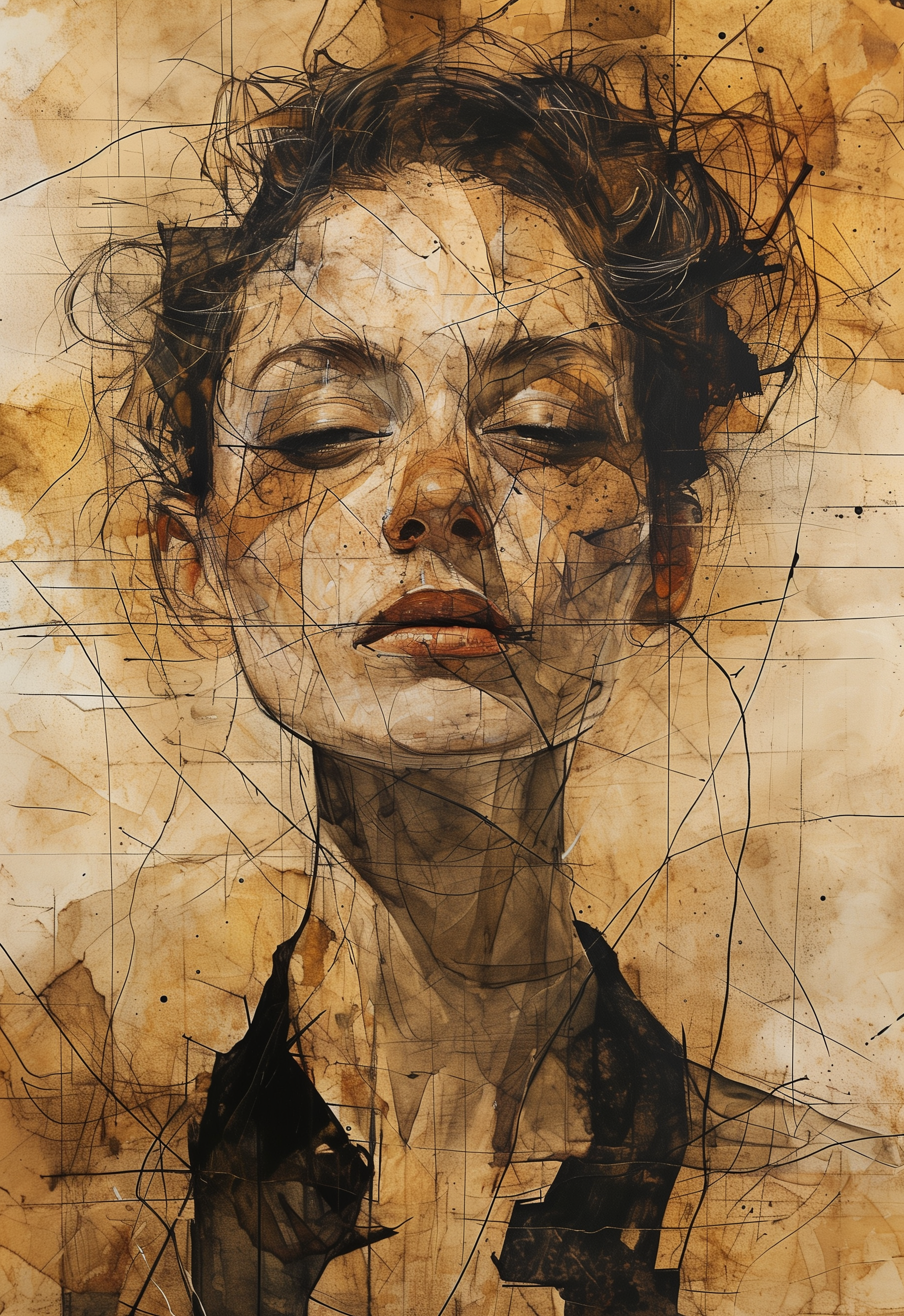 "Intense Cross-Hatch: A Gaze Through Time"