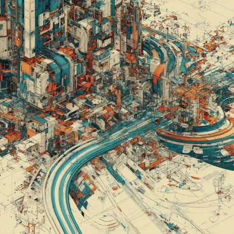 Chromatic Labyrinth: Urban Symphony in Hues