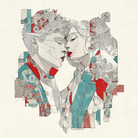 Vibrant Embrace in the Urban Whirl