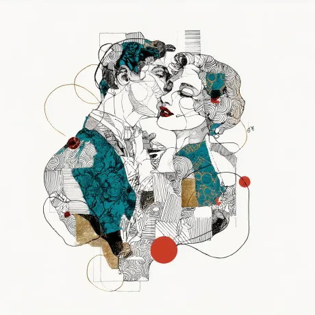 Kaleidoscope Embrace: A Vibrant Tapestry of Passion